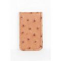 Ostrich Embossed Calf Leather Magnetized Money Clip